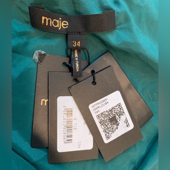 NWT Maje Green Sequin Maxi Dress US XS / FR 34 Formal Gown Wedding Guest Holiday - Picture 8 of 16